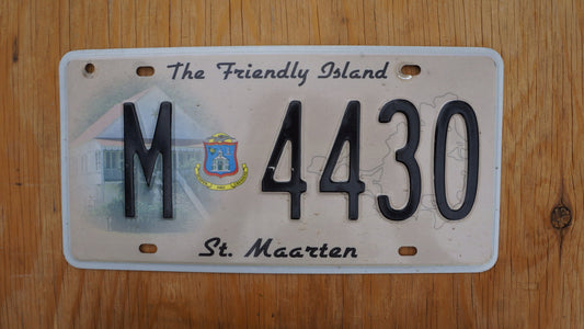 St Maarten Passenger License Plate The Friendly Island, part of Netherlands Caribbean island