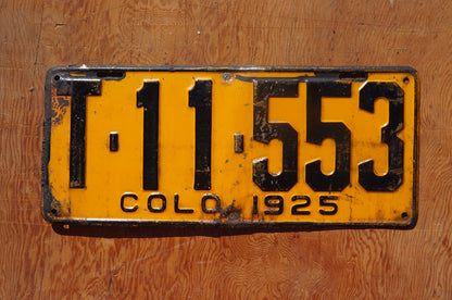 1925 Colorado TRUCK License Plate # T - 11 - 553