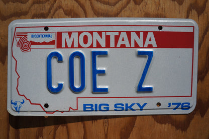 1976 Montana Cozy Vanity License Plate - COEZ