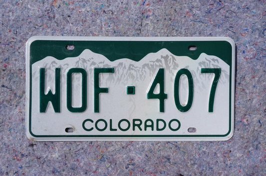 Colorado License Plate # WOF - 407 Woof