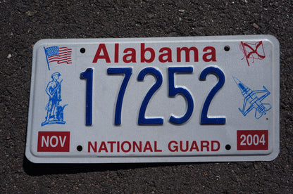 One or More - 2004 2005 2006 Alabama National Guard Soldier Airplane Flag License Plate