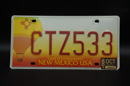 2001 New Mexico Orange Hot Air Balloon License Plate
