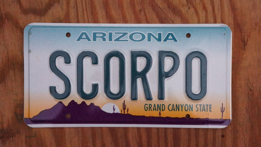 Arizona Vanity SCORPO License Plate - SCORPIO