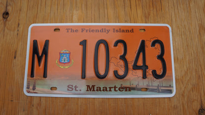 St Maarten Passenger License Plate The Friendly Island, part of Netherlands Caribbean island