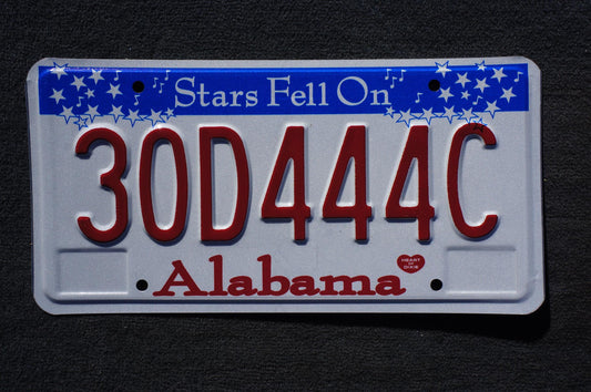 Alabama Stars Fell On Alabama License Plate #30D444C