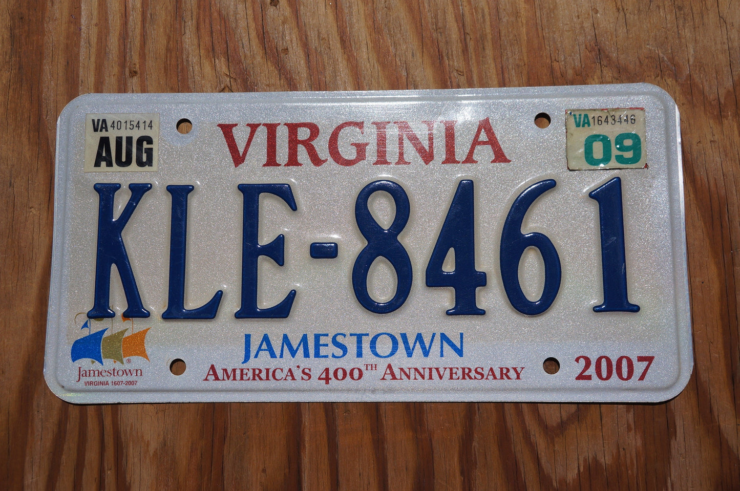 2009 Virginia JAMESTOWN 400th Anniversary License Plate