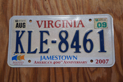 2009 Virginia JAMESTOWN 400th Anniversary License Plate