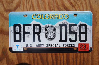 2023 Colorado US ARMY SPECIAL Forces License Plate