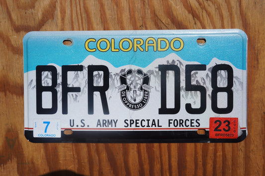 2023 Colorado US ARMY SPECIAL Forces License Plate