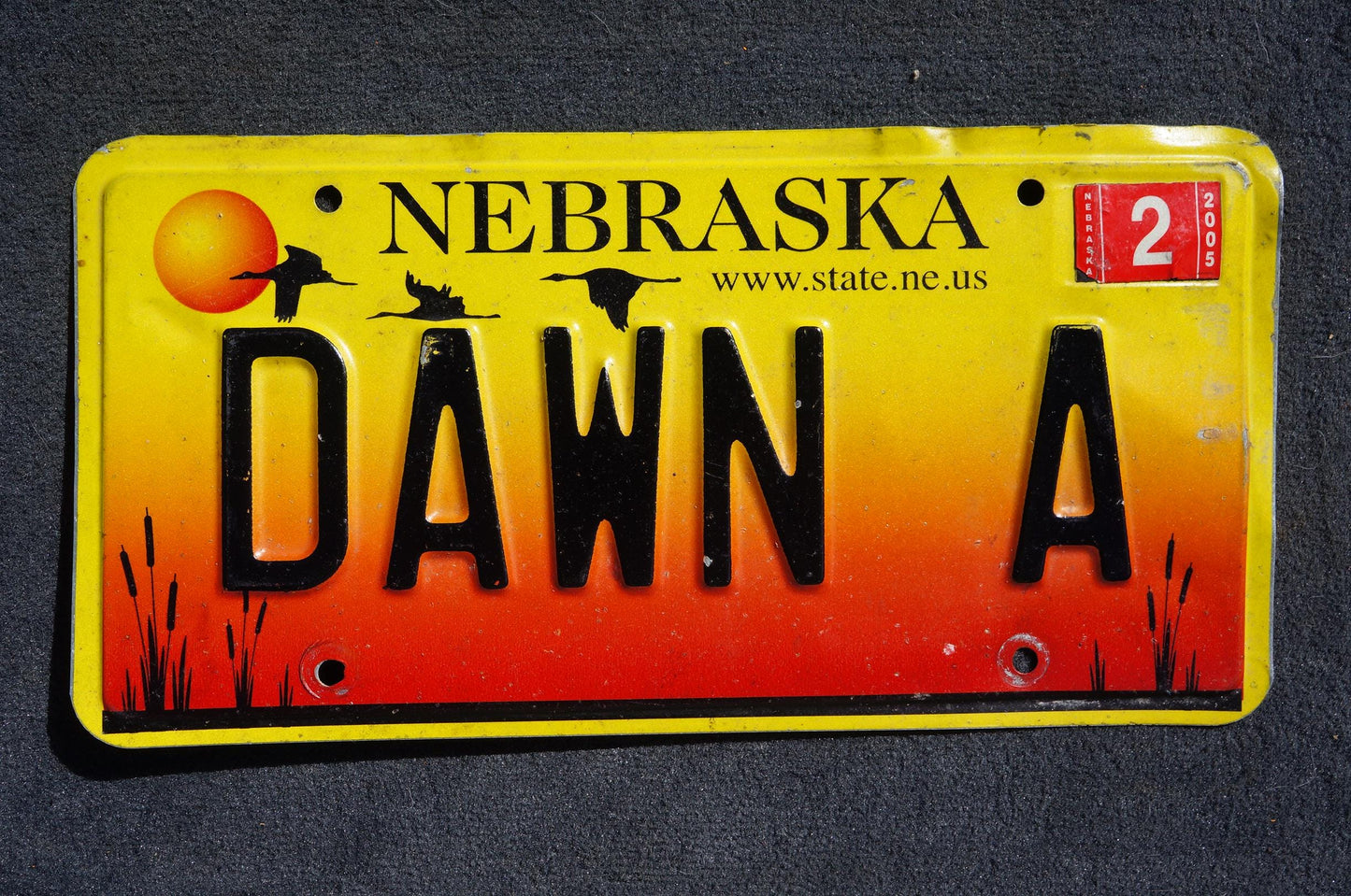 2005 Nebraska Vanity DAWN A License Plate