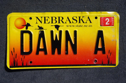 2005 Nebraska Vanity DAWN A License Plate