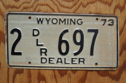 1973 Wyoming DEALER License Plate # 2 - 697