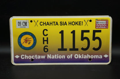 2022 Oklahoma License Plate - CHOCTAW NATION Chahta Sia Hoke - Native American Indian Tribe