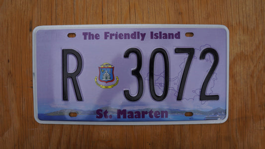 St Maarten Passenger License Plate The Friendly Island, part of Netherlands Caribbean island