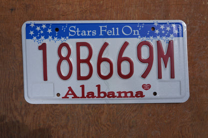 Alabama STARS FELL On ALABAMA Graphic License Plate Tags Music Notes Good Condition
