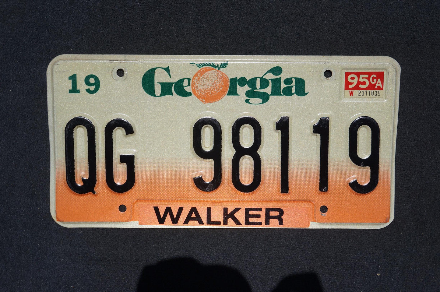 1995 Georgia Peach License Plate WALKER County