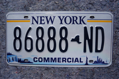 New York White License Plate New Design Statue of Liberty NYC # 86888 ND