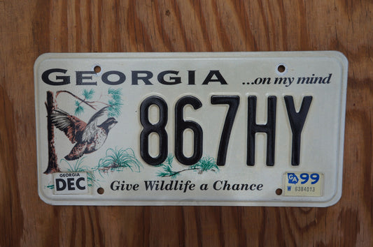 2003 Georgia Give Wildlife A Chance Bird Graphic License Plate