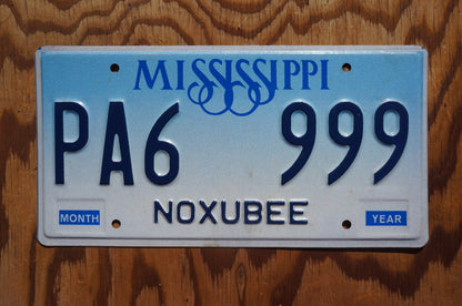 Mississippi Blue Vintage License Plate - PA6 999
