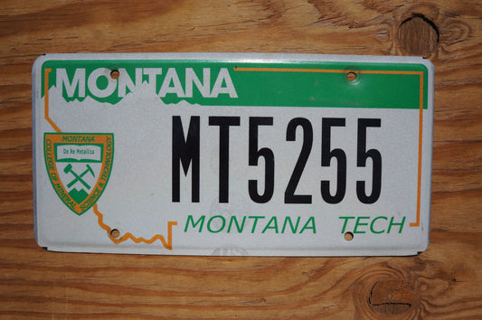 Montana License Plate MONTANA TECH COLLEGE