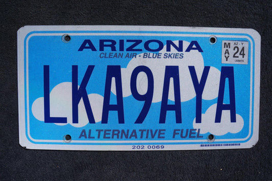 Arizona ALTERNALTIVE FUEL Blue License Plate