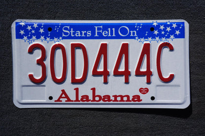 Alabama Stars Fell On Alabama License Plate #30D444C