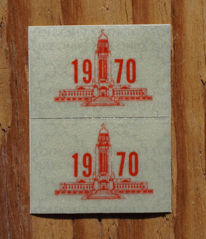 AUTHENTIC 1970 Nebraska License Plate Validation Stickers PAIR / SET - For 1969