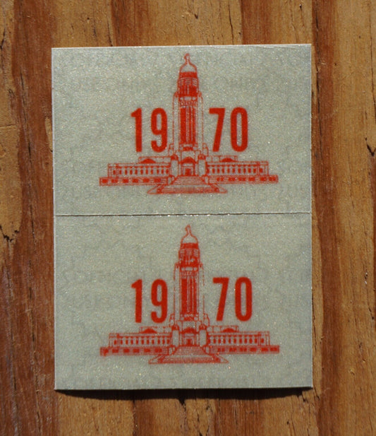 AUTHENTIC 1970 Nebraska License Plate Validation Stickers PAIR / SET - For 1969