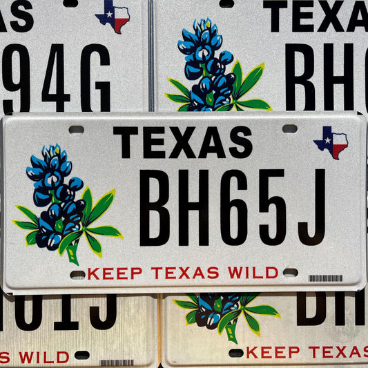 One or More - TEXAS Keep Texas Wild BLUEBONNET Flower Graphic License Plate