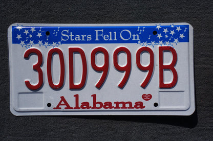 Alabama Stars Fell On Alabama License Plate #30D999B