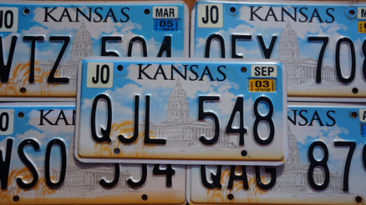 One or More - KANSAS Wheat Capital Blue License Plate