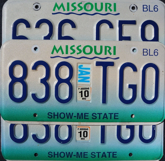 MISSOURI LICENSE PLATES - Show-Me State License Plate Tags Random #