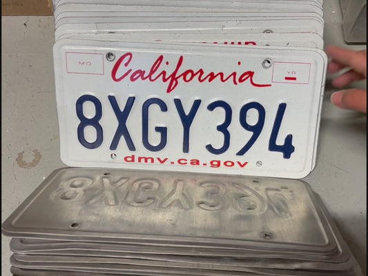 CALIFORNIA LICENSE PLATES - LIPSTICK Blue on White License Plate Tags