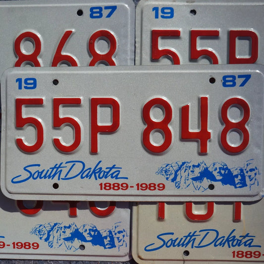 1987 SOUTH DAKOTA LICENSE PLATES -MT RUSHMORE Graphic Vintage License Plate Tags