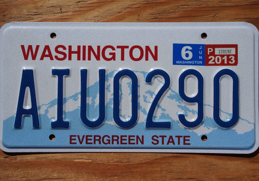 WASHINGTON LICENSE PLATES - EVERGREEN STATE Embossed Graphic License Plate Tags